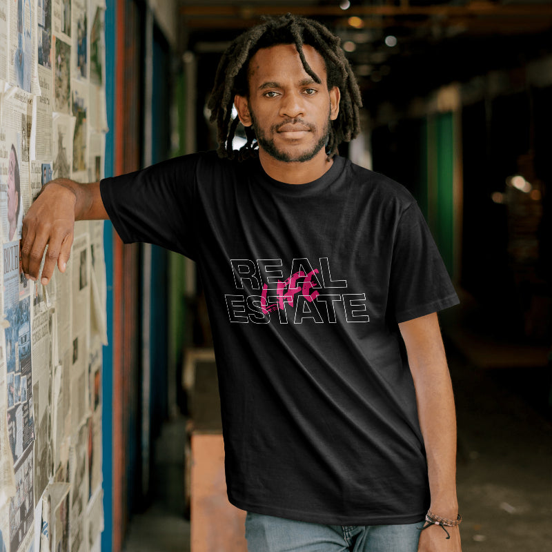 Real Estate T-Shirt "Real Estate Life" pink text