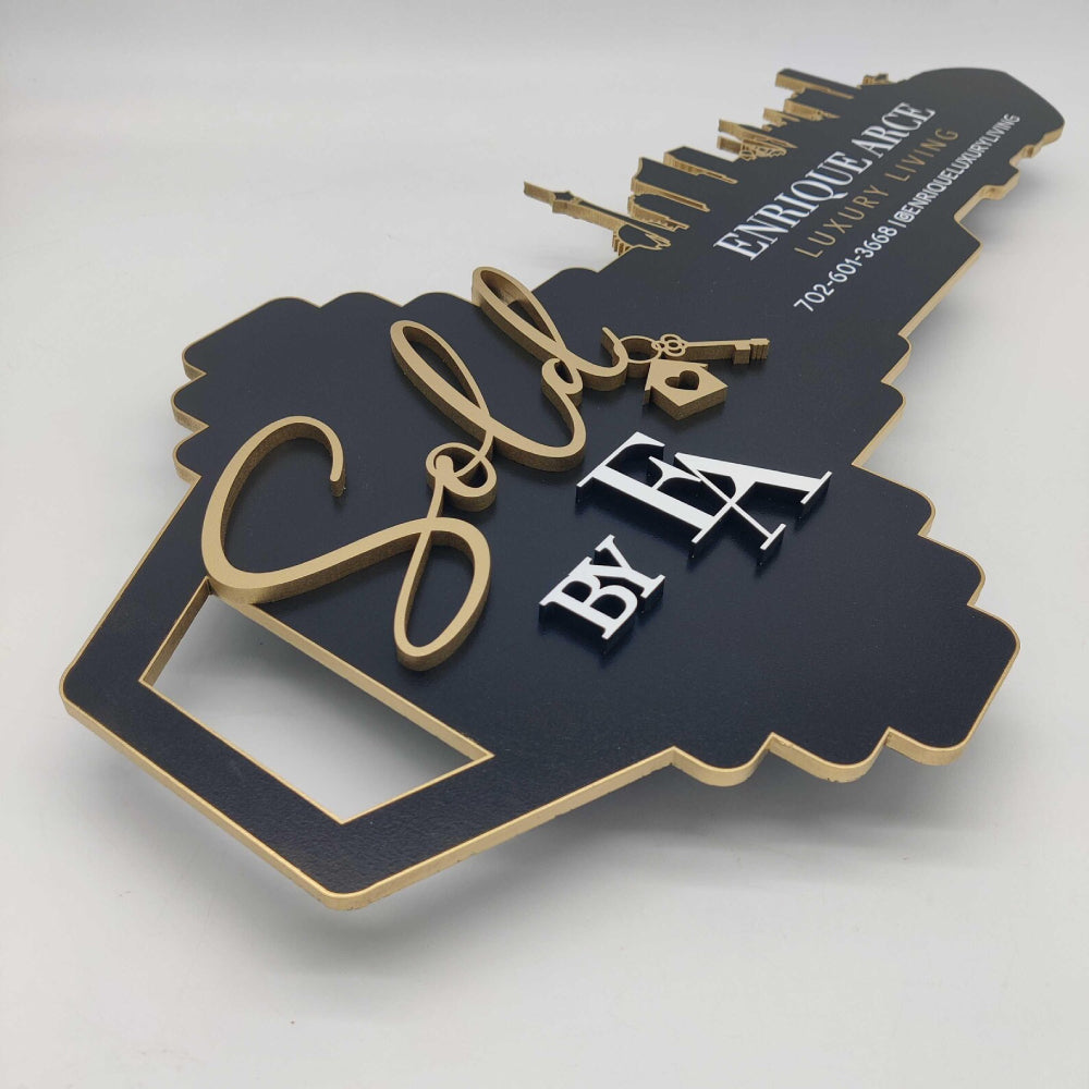 Black and Gold "Skyline" sign