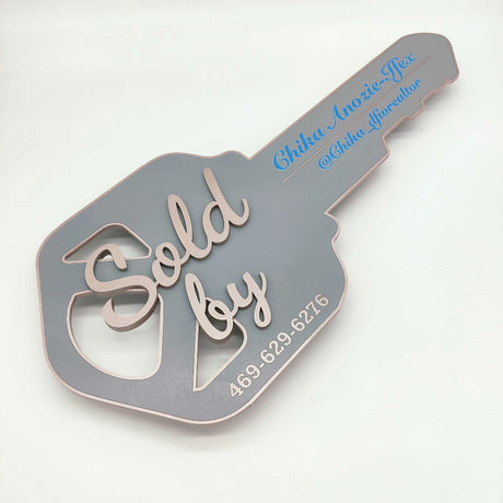 Key Shaped Sign "Sold by"