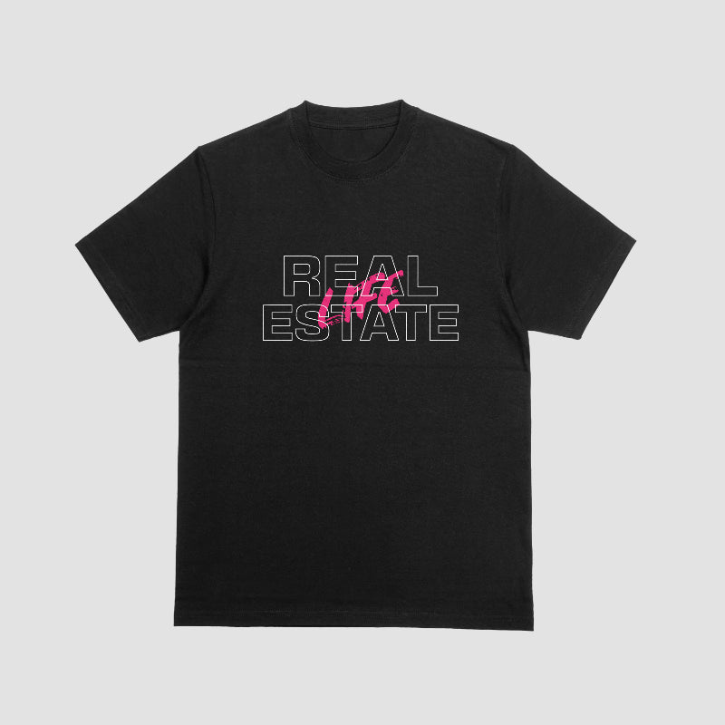 Real Estate T-Shirt "Real Estate Life" pink text