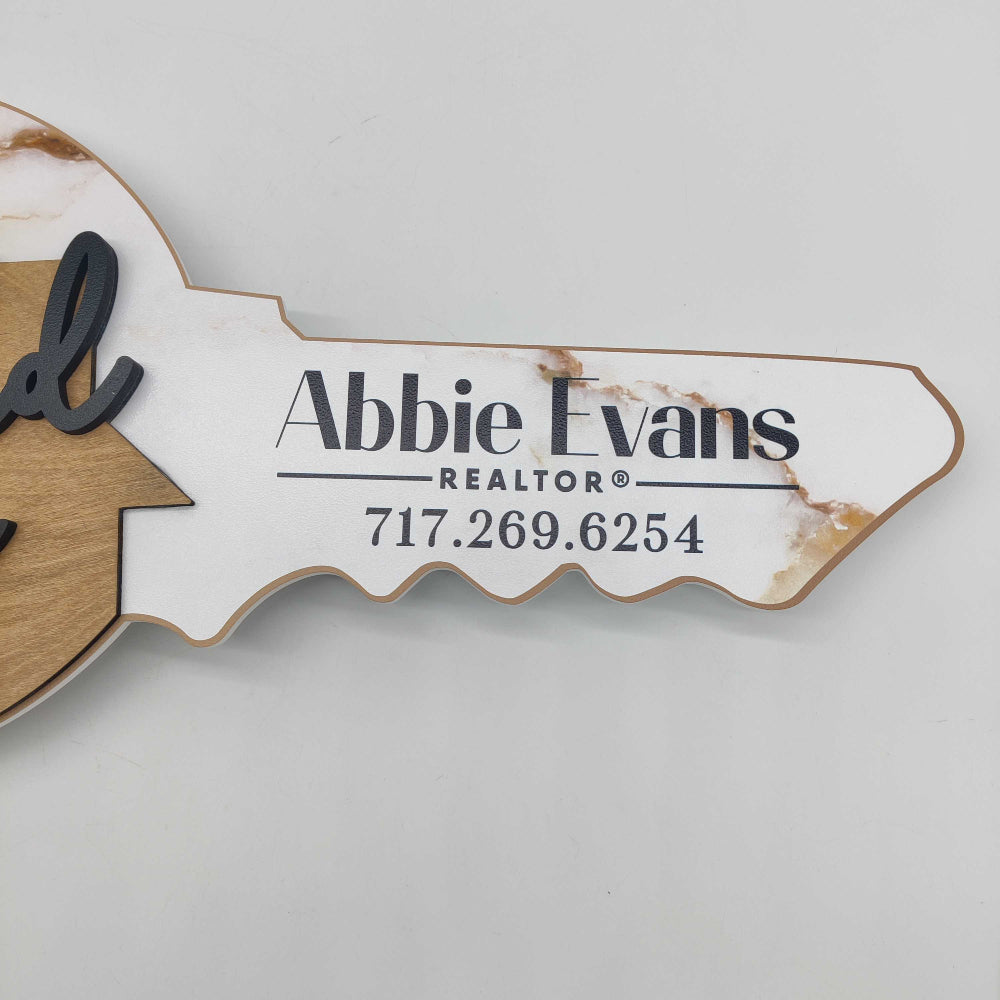 Realtor sign with gold marble effect