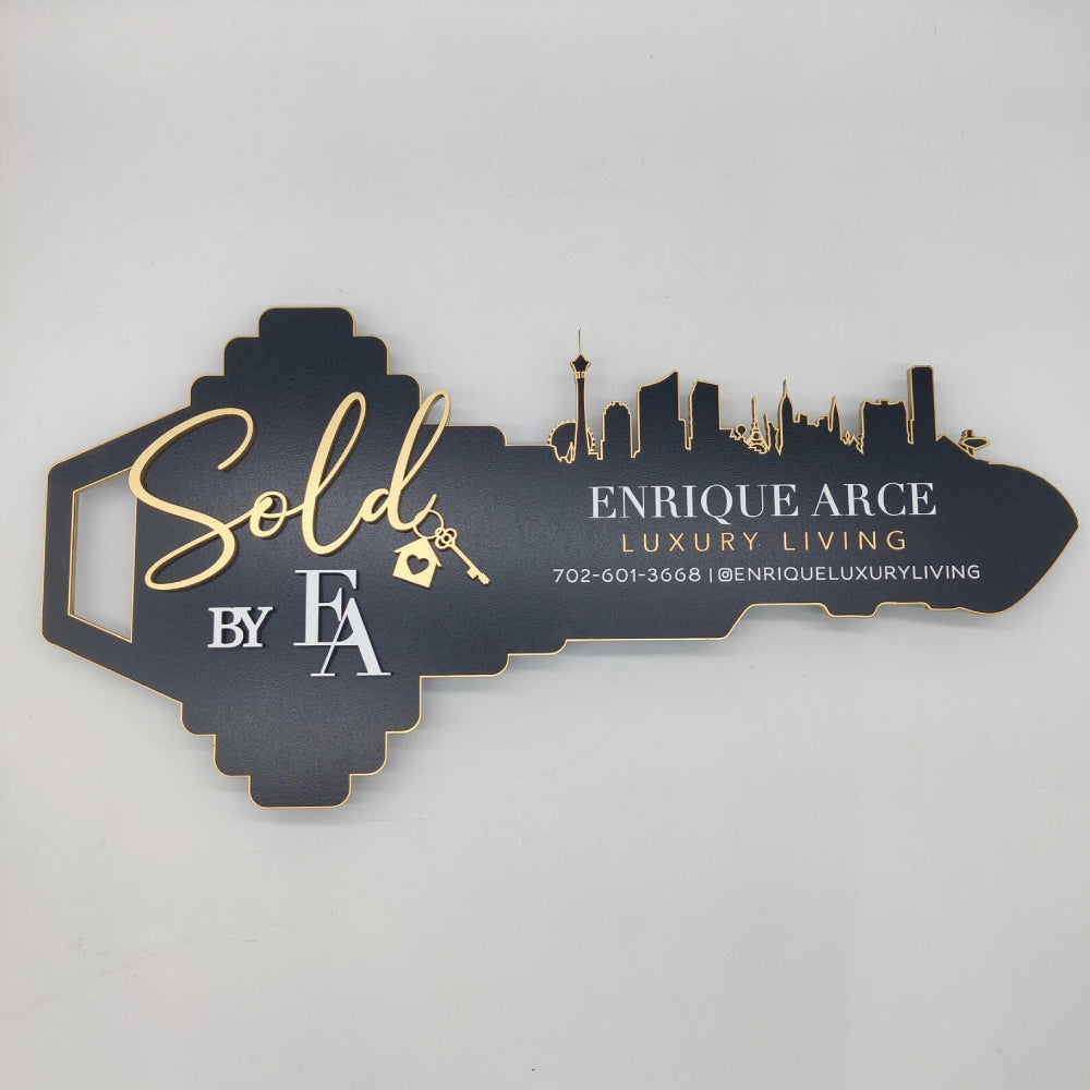 Black and Gold "Skyline" sign