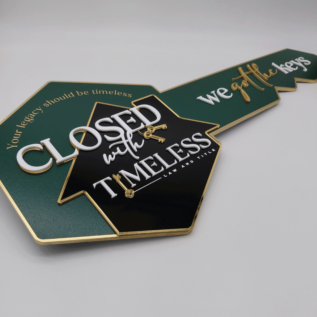 Mirrored Realtor Sign "Closed with Timeless"