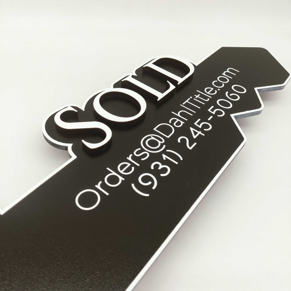 Minimalist Key - Shaped Sign "Sold"