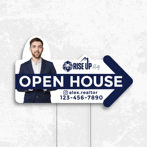 Yard Sign "Open House" with Photo