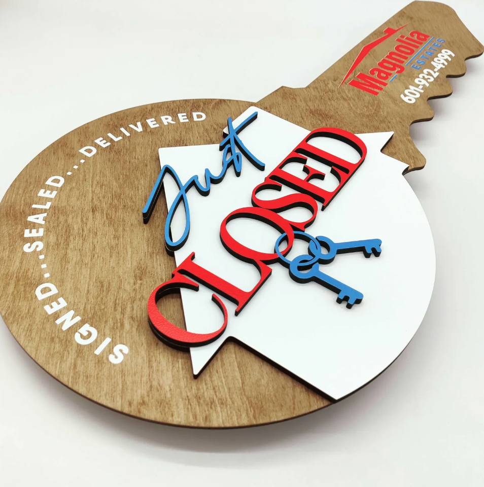 Wood Realtor Sign Just Closed