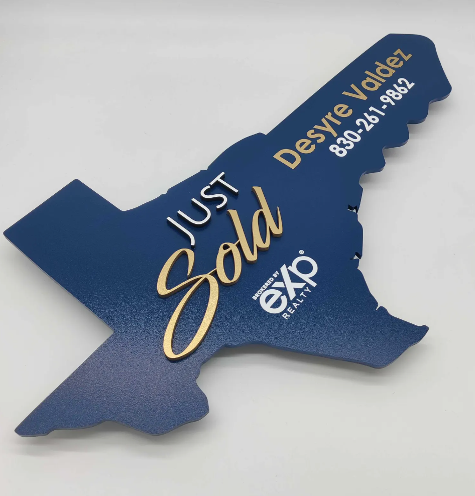 Custom Shaped USA State Realtor Sign