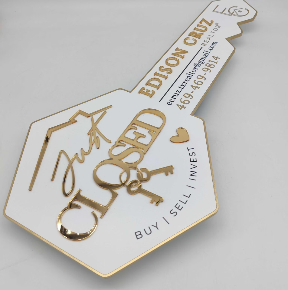 Mirrored Gold Sign for Real Estate Agents