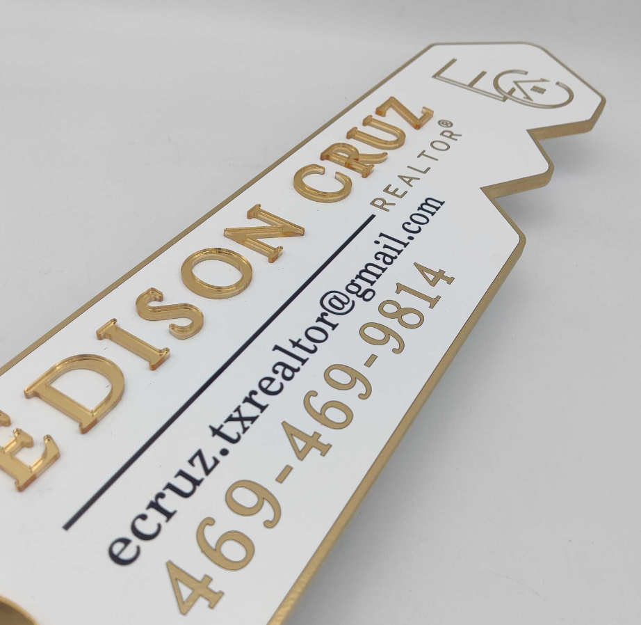 Mirrored Gold Sign for Real Estate Agents