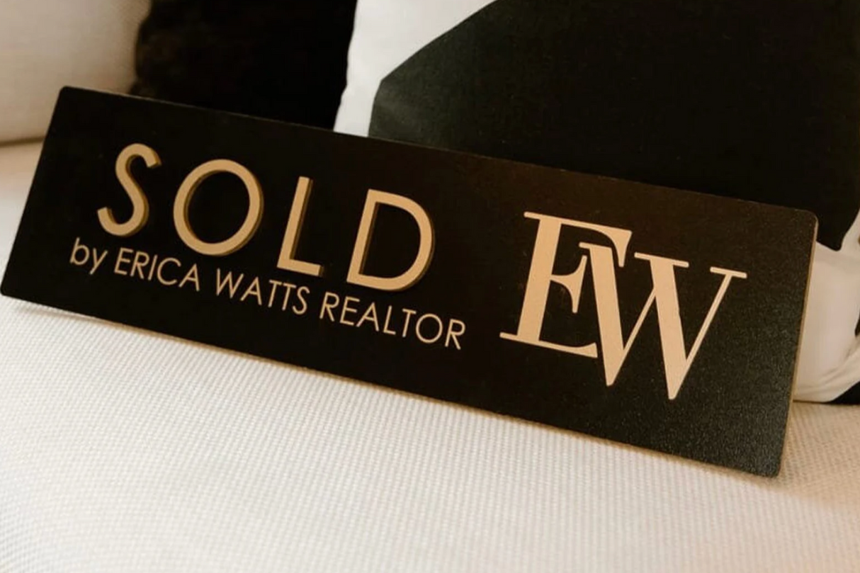 Rectangle Shaped Sign "Sold" with logo