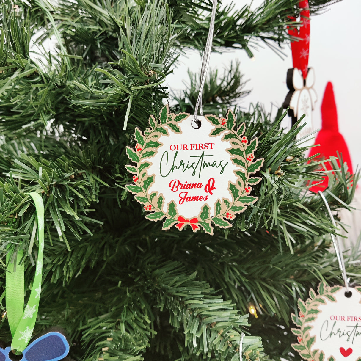 Our First Christmas wooden ornament