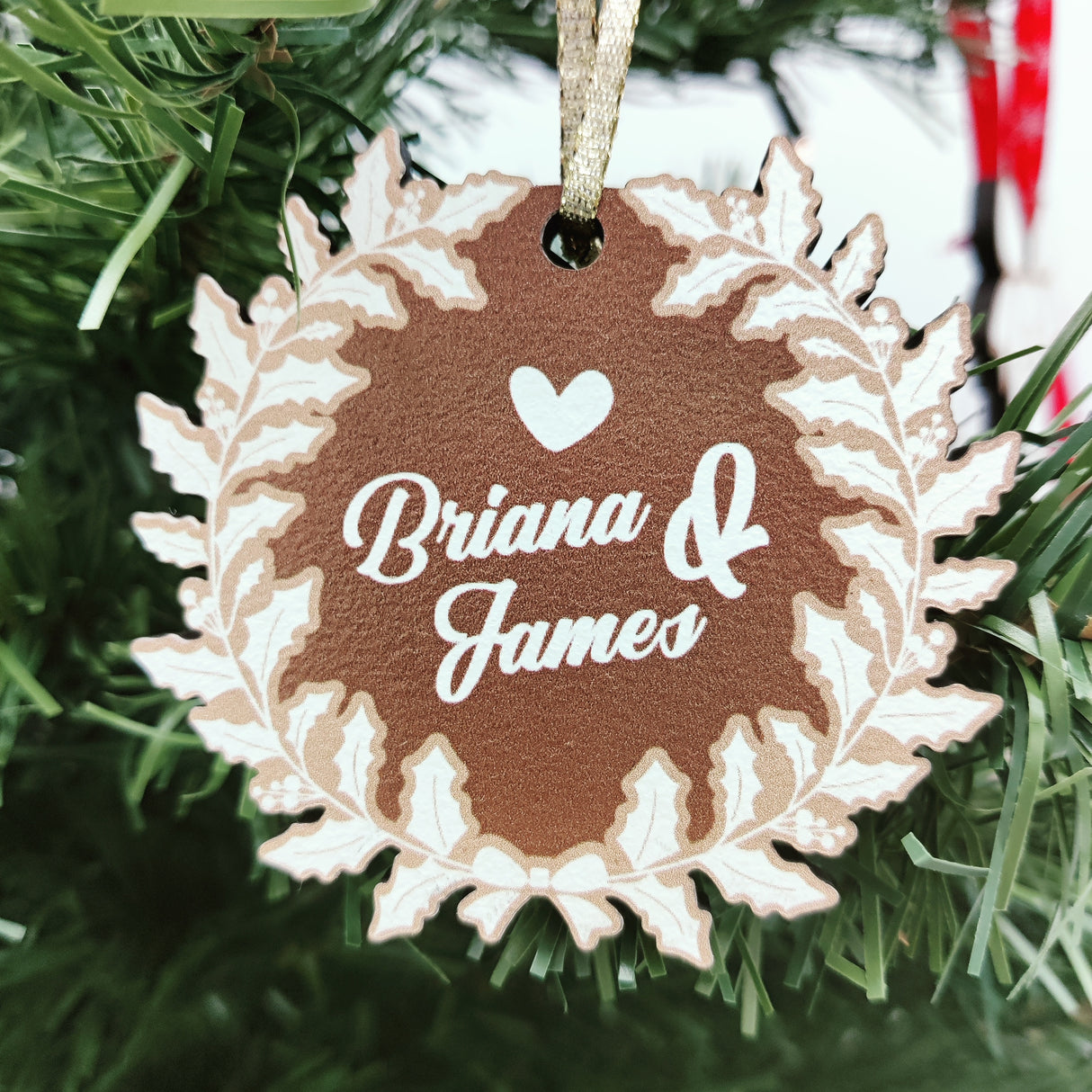 Personalized Wreath Ornament for Couples