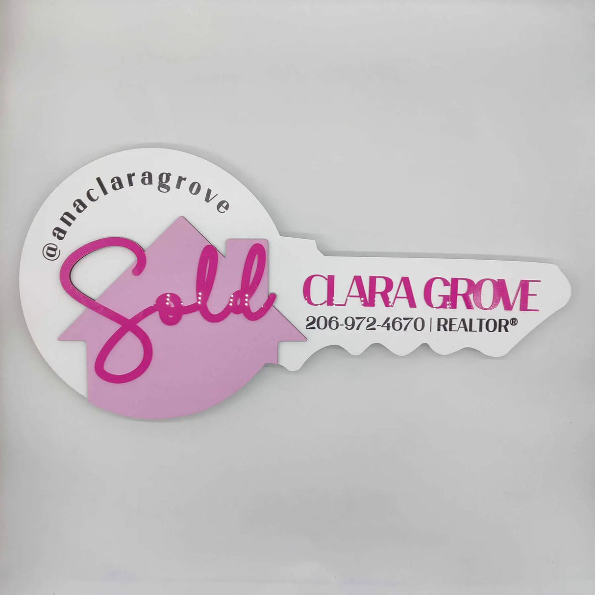 Round Shaped Key Sign "Acryl Pink Sold"