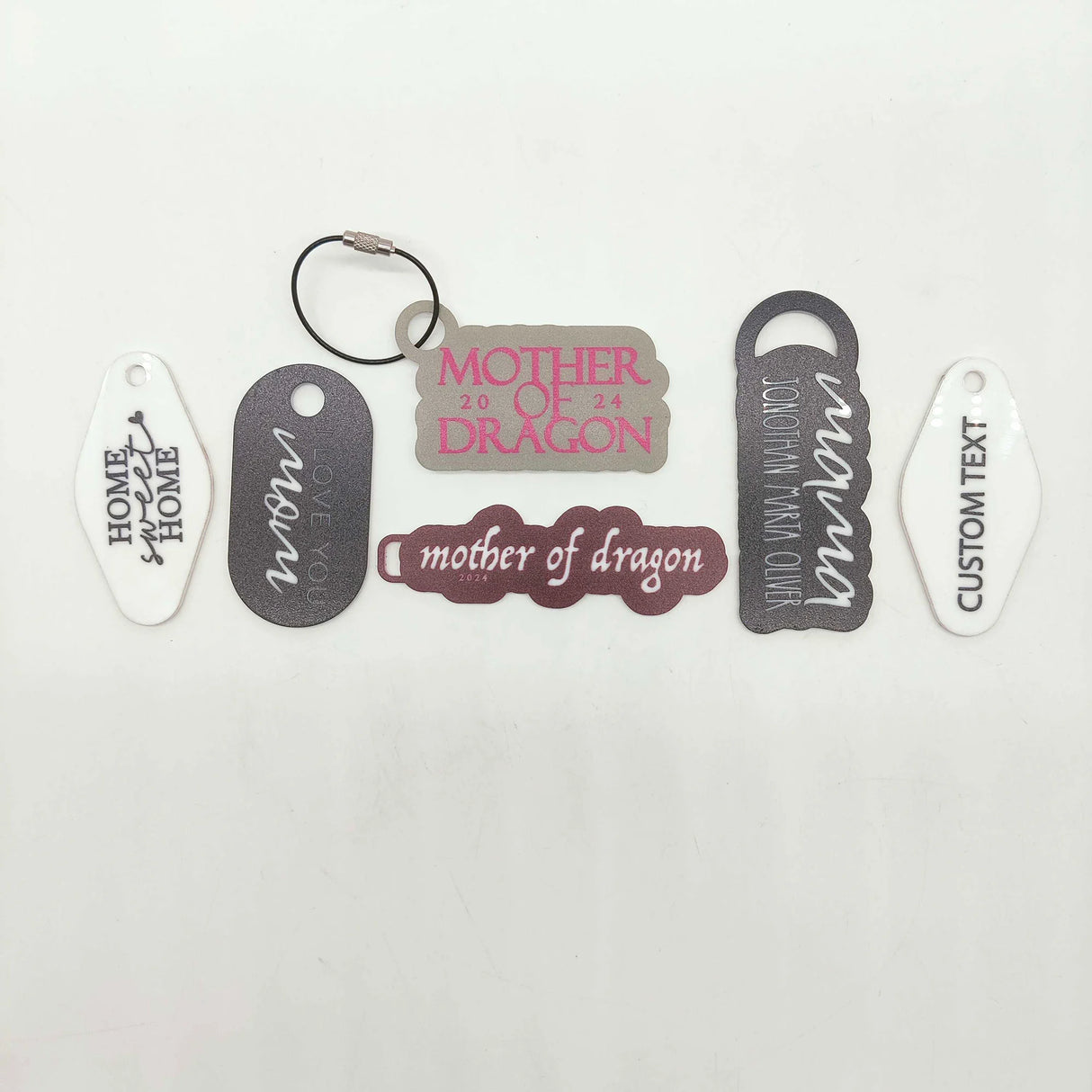 Custom KeyChain black "I love You Mom"
