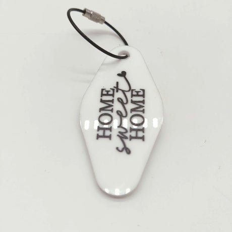 Custom KeyChain white "Home sweet Home"