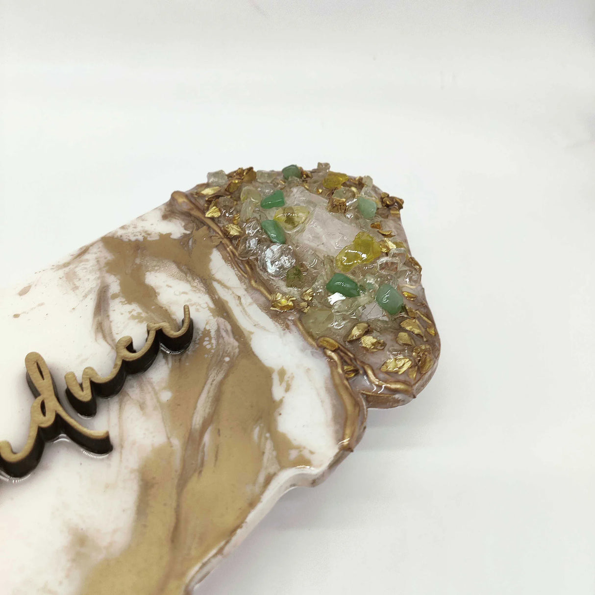 Key Shaped Sign made with White Epoxy Resin "Sold by"