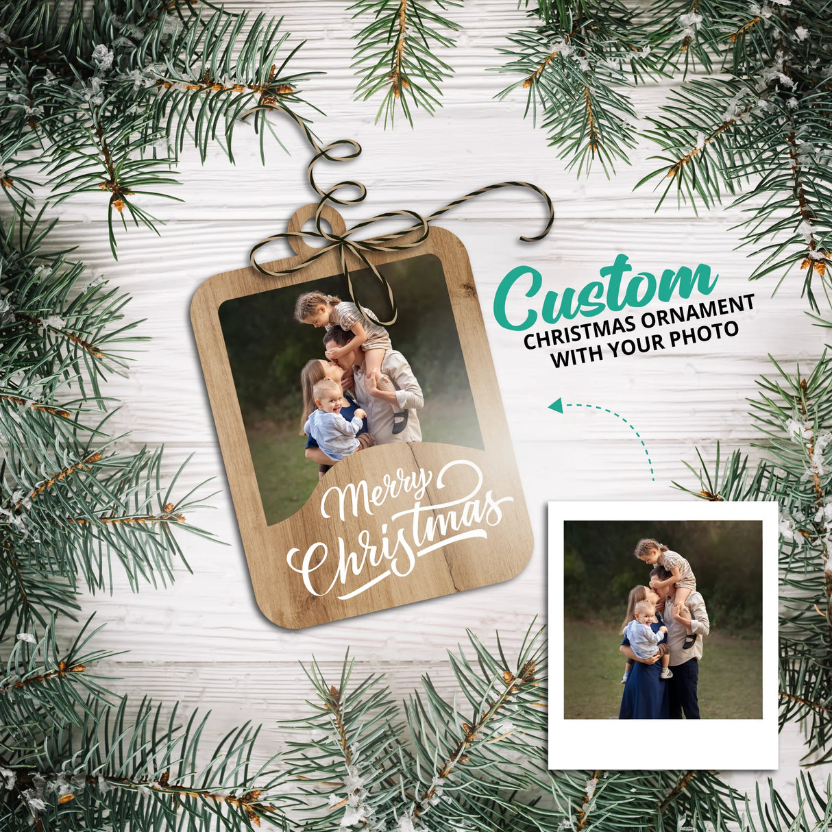 Personalized Merry Christmas Ornament With Photo