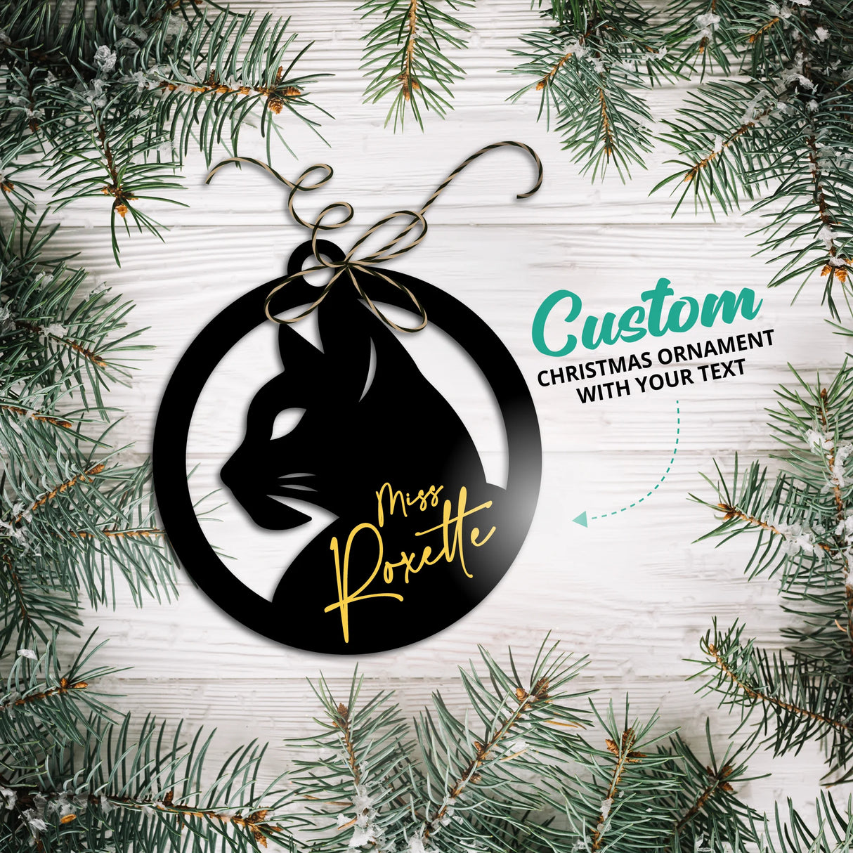 Personalized Merry Christmas Ornament Cats