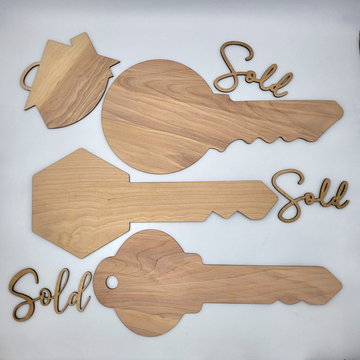 «Blank» Wood Key Ready to Paint (NOT Glued) - Real Estate Store
