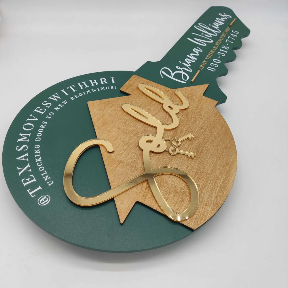 Hunter Green Sign with gold accents