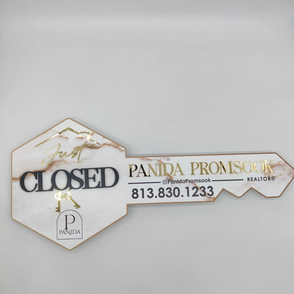 Marble & Mirrored gold Sign