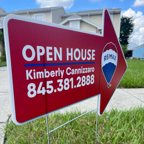 Custom Arrow Shaped Yard Sign - Real Estate Store