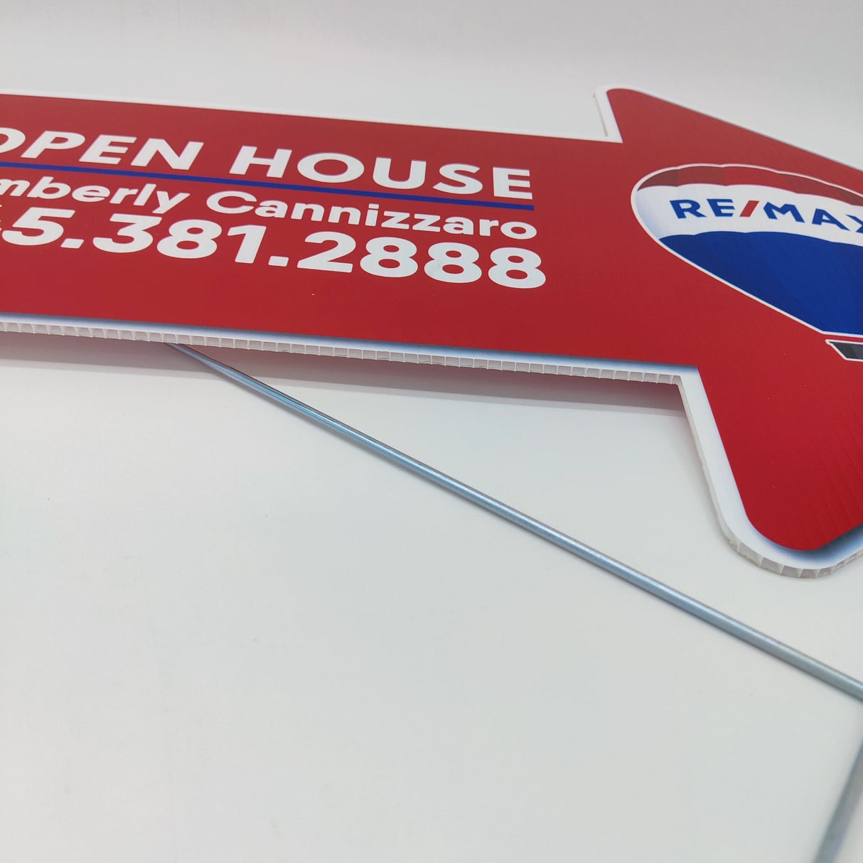Custom Arrow Shaped Yard Sign - Real Estate Store