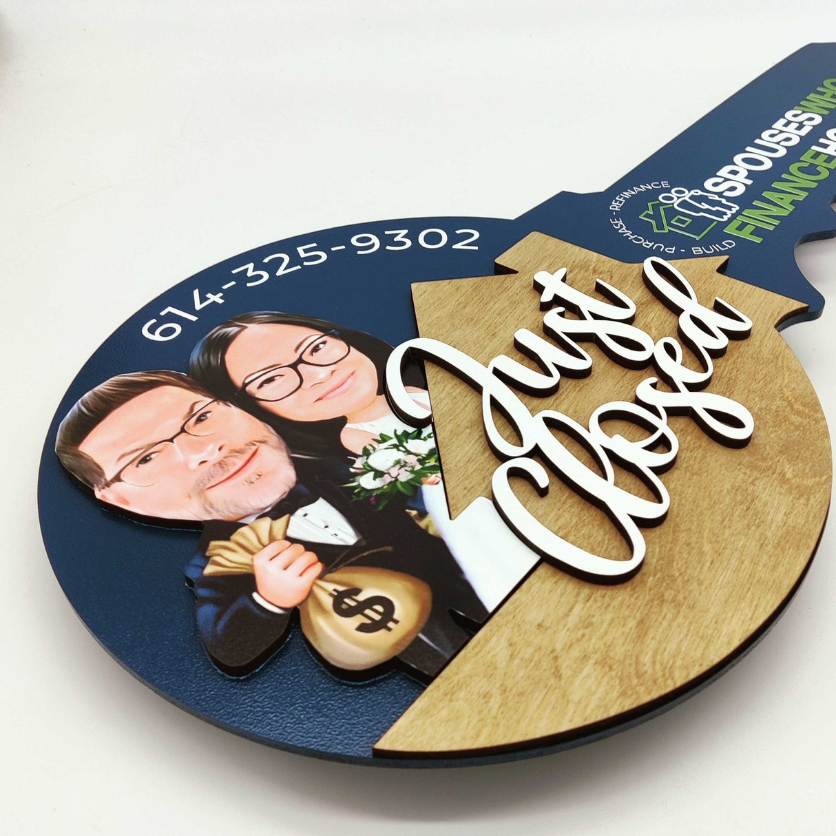 Custom Key Shaped Prop Realtor Sign «Just Closed» - Real Estate Store