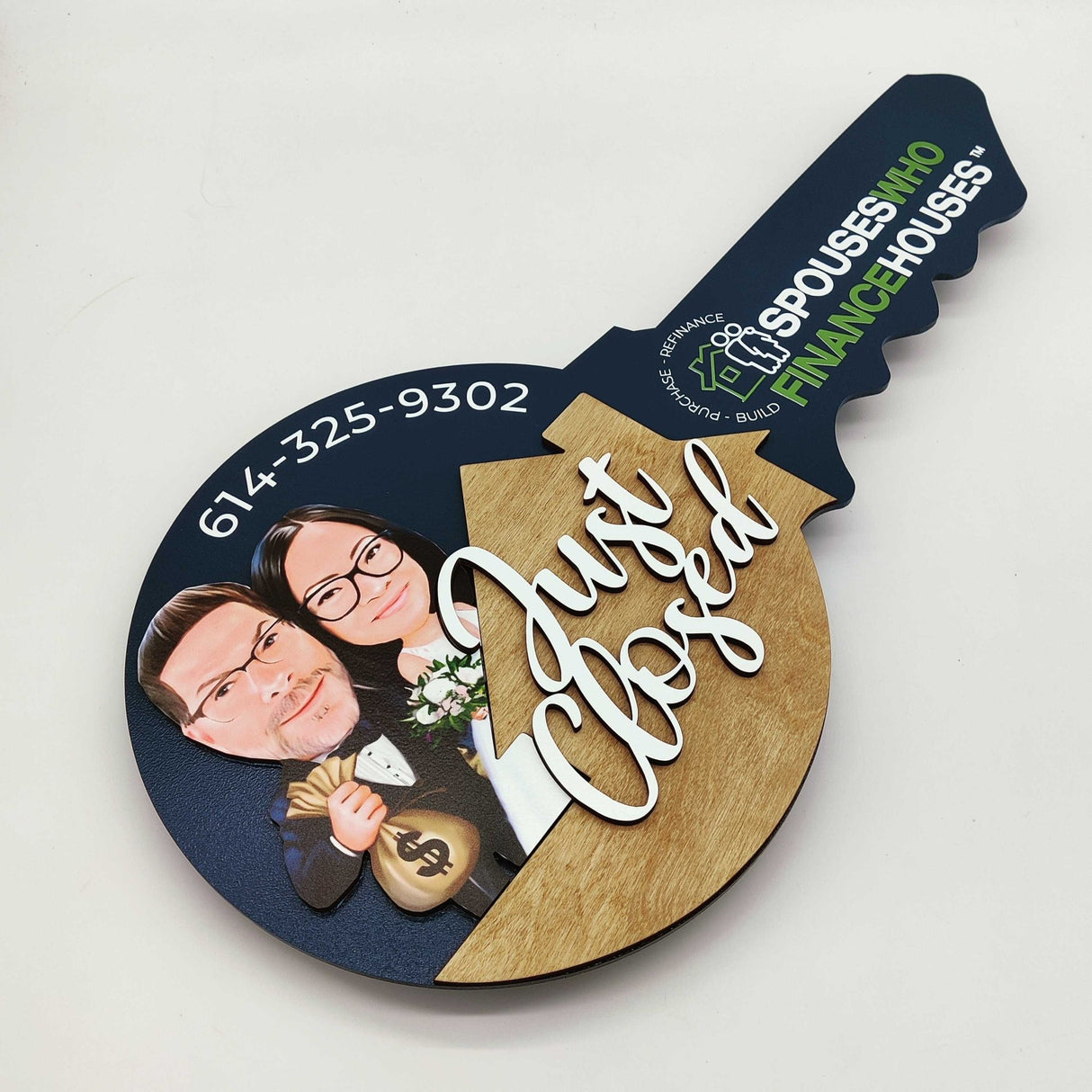 Custom Key Shaped Prop Realtor Sign «Just Closed» - Real Estate Store