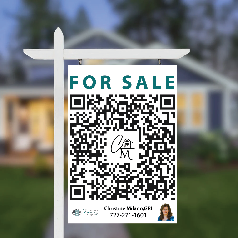 Yard Sign For Sale Sign Black with QR Code