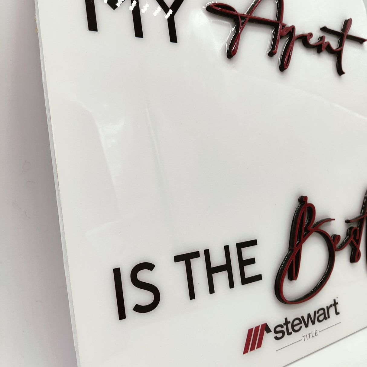 Dry Erase Square Shaped Rectangle Sign «My Agent is The Best» - Real Estate Store