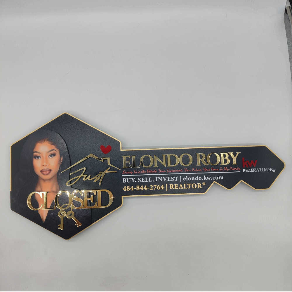 Mirrored Gold Sign for Realtors