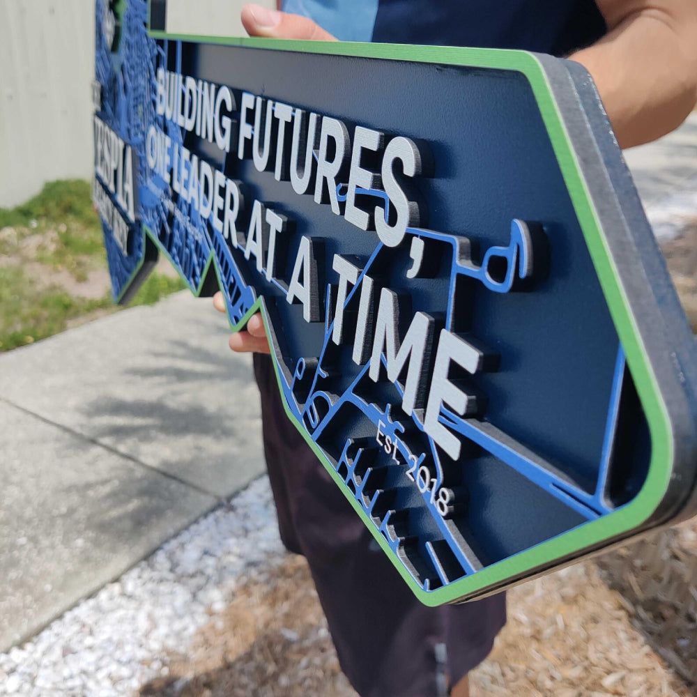 3D Cut Out Map Key Sign