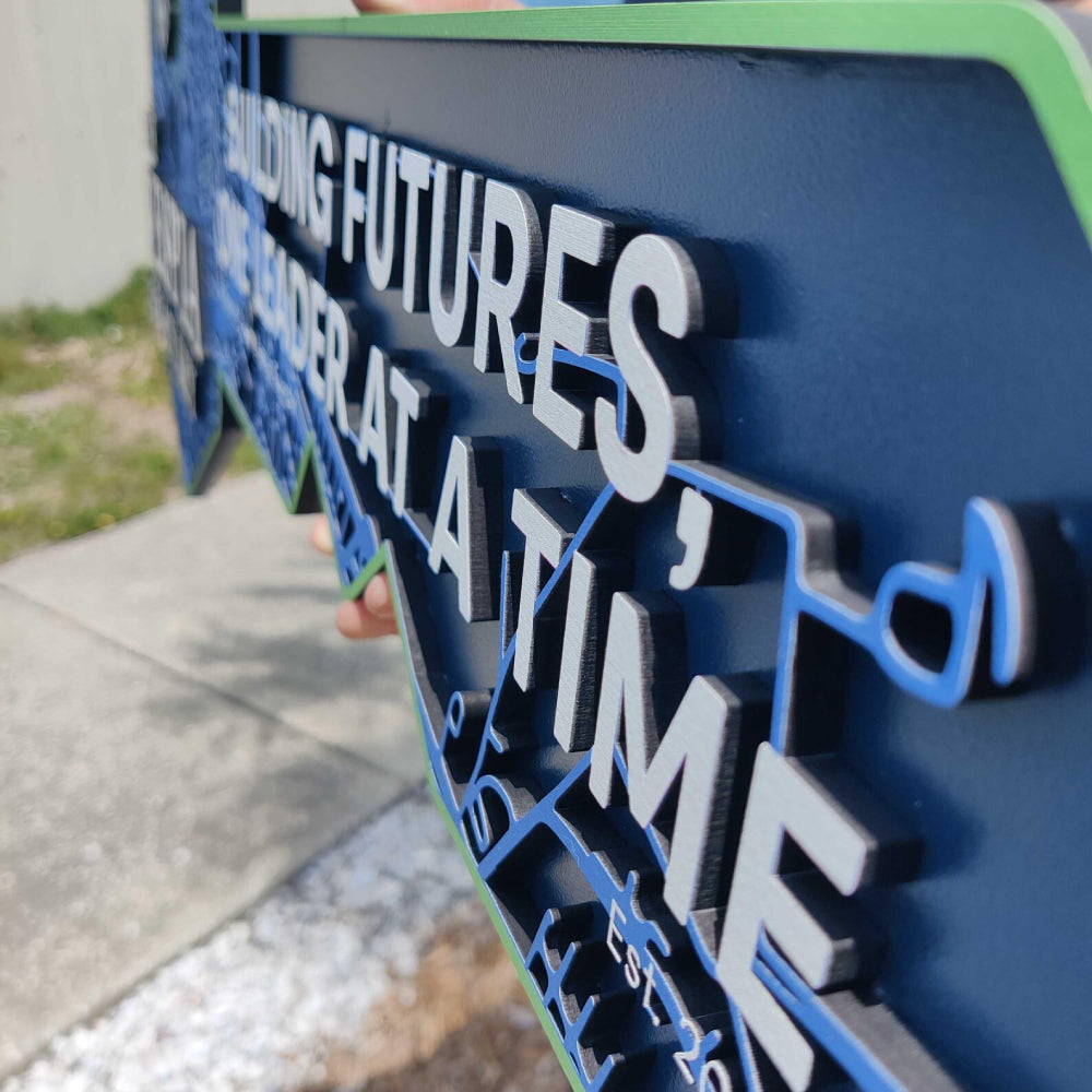 3D Cut Out Map Key Sign