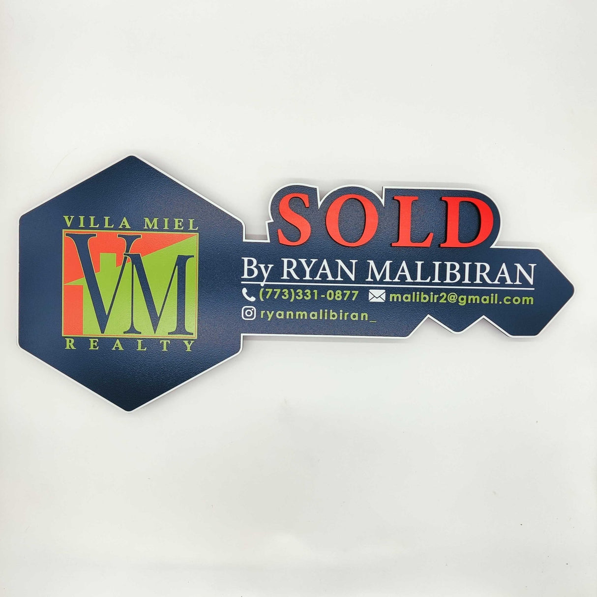 Hexagon Dark Blue Key Shaped with a House Line - Real Estate Store