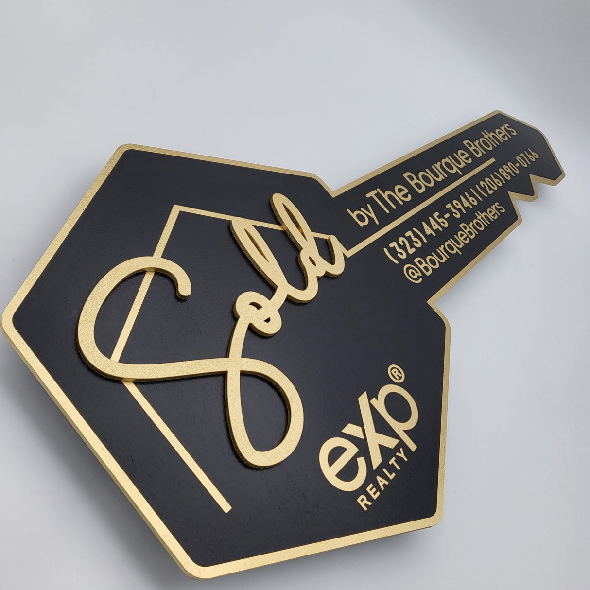 Hexagon Key with Gold Outline - Real Estate Store