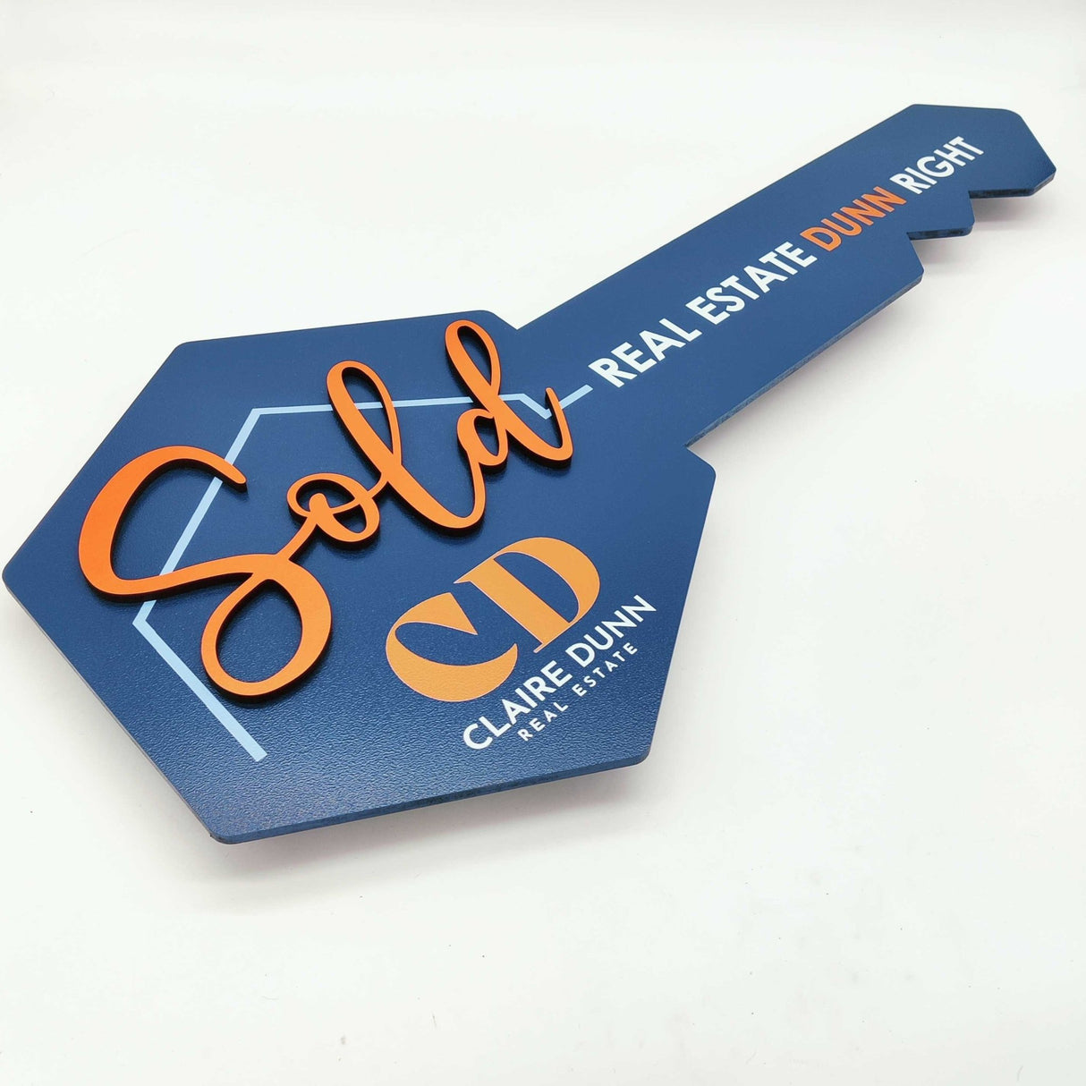 Hexagon Sold Key Shaped with a House Line - Real Estate Store