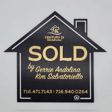 House Shaped Sign with 3D Cutout «Sold» - Real Estate Store