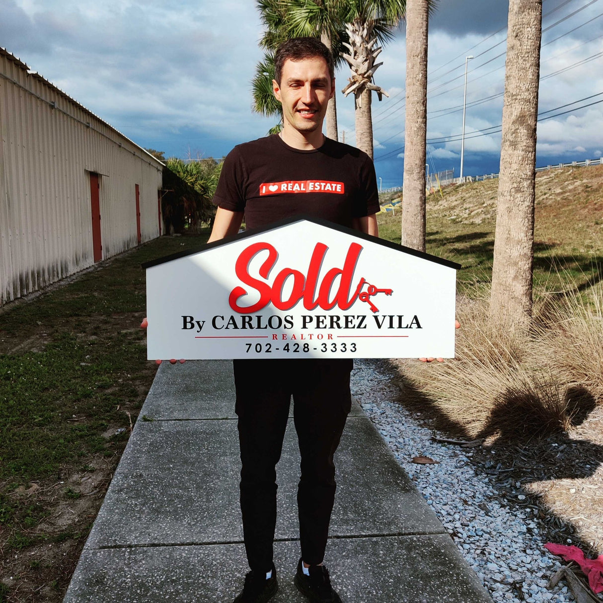 House Shaped Sold House Sign - Real Estate Store