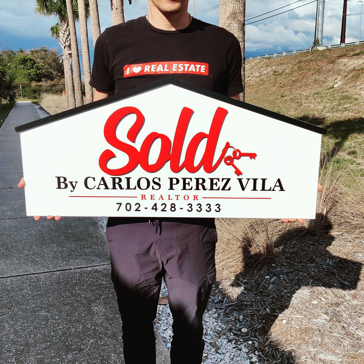 House Shaped Sold House Sign - Real Estate Store