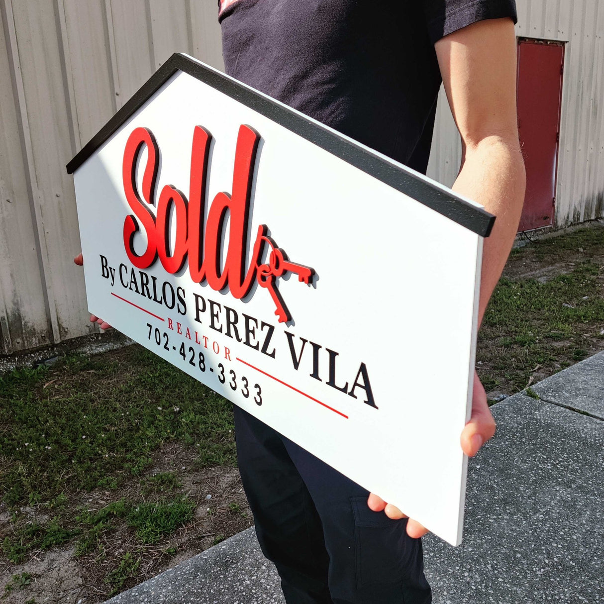 House Shaped Sold House Sign - Real Estate Store