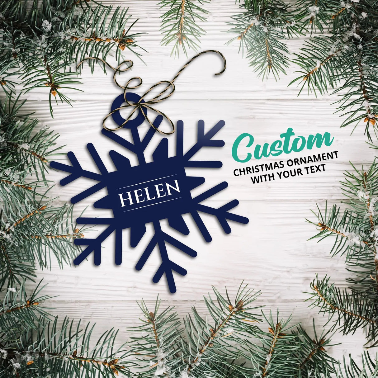 Personalized Merry Christmas Ornament Snowflake