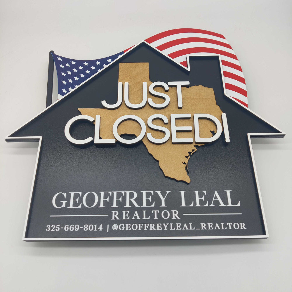 Just Closed House Sign with USA