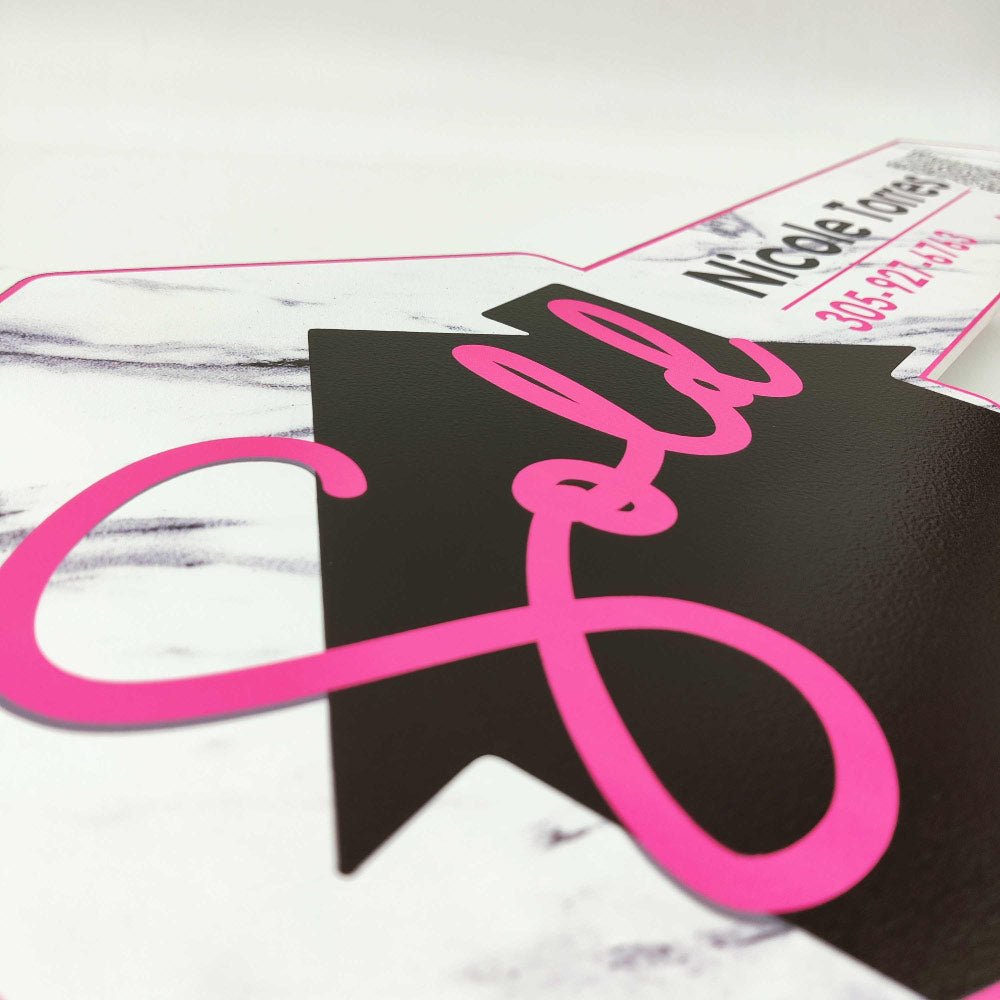 Key Shaped Berry Pink Sold Sign - Real Estate Store