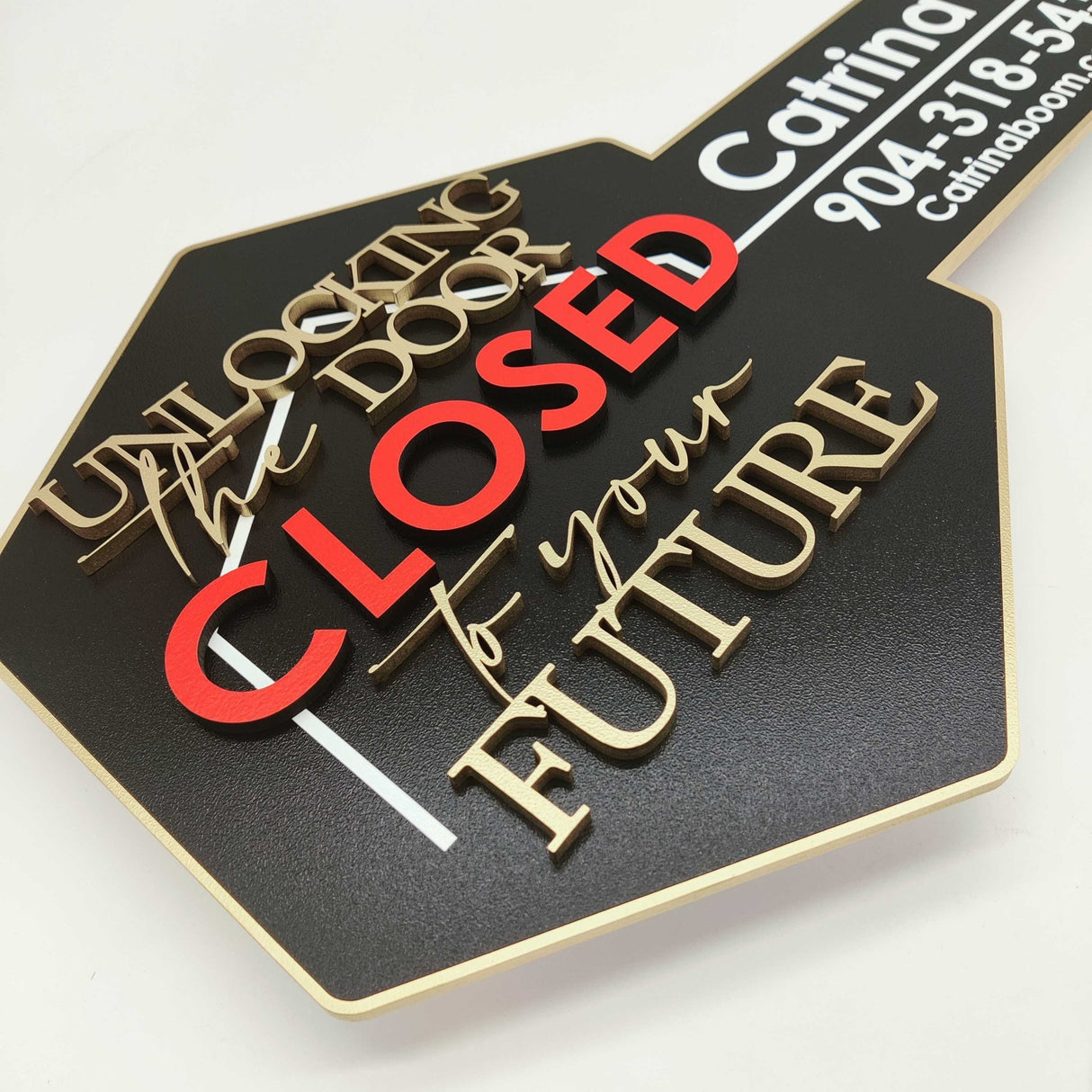 Key Shaped Closed Sign - Real Estate Store