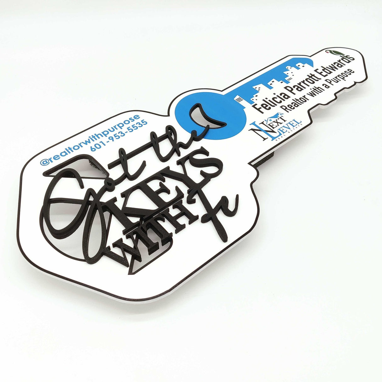 Key Shaped «Got the keys» Modern Key Sign for Realtors - Real Estate Store