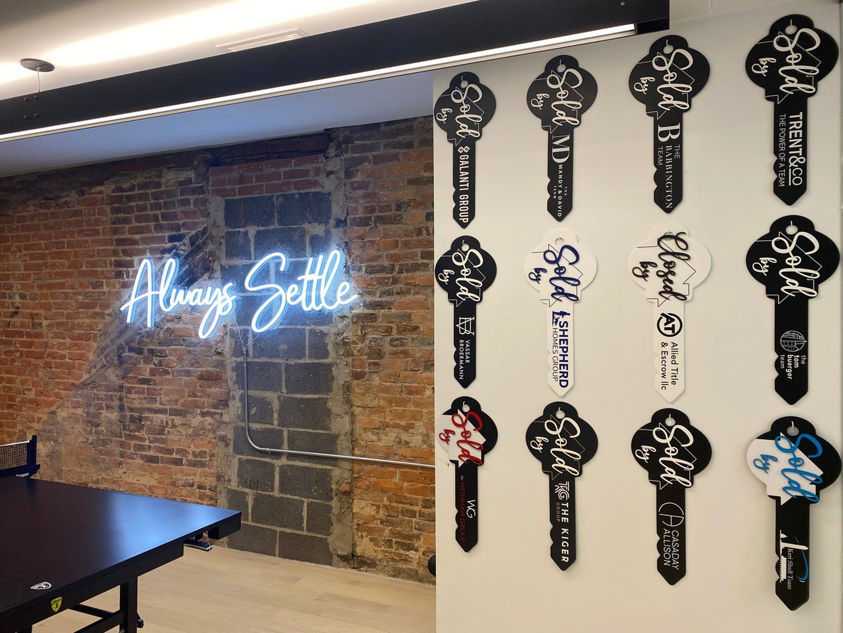 Key Shaped Prop Classic Key Sign «Just Sold» - Real Estate Store