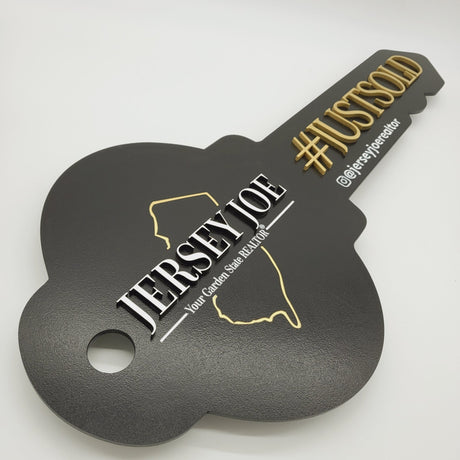 Key Shaped Prop Classic Key Sign «Just Sold» - Real Estate Store