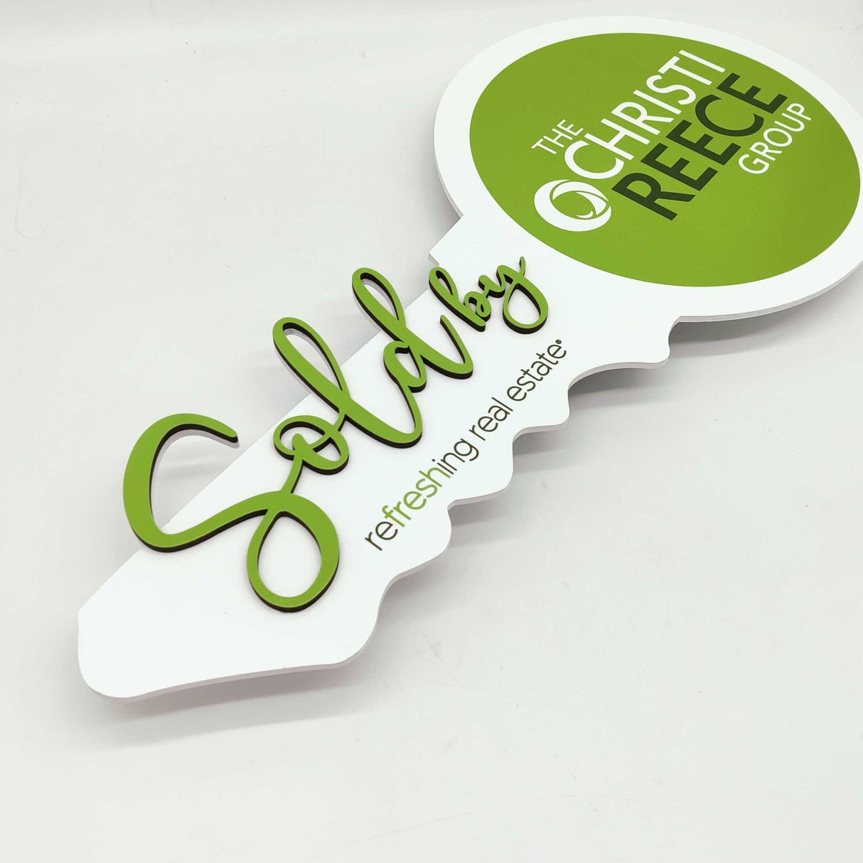 Key Shaped Prop Realtor Sign «Sold by» - Real Estate Store