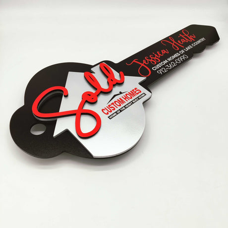 Key Shaped Props Classic «Sold» Key Sign for Realtor - Real Estate Store